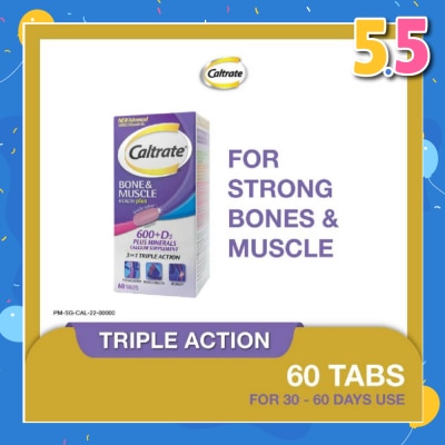 CALTRATE Caltrate Bone & Muscle Health Plus 600+D3 Plus Minerals Triple Action Supplement Tablets 60s