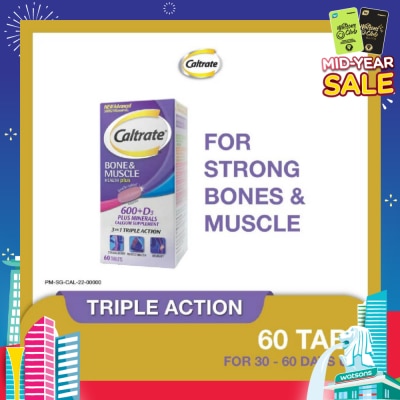 CALTRATE Caltrate Bone & Muscle Health Plus 600+D3 Plus Minerals Triple Action Supplement Tablets 60s