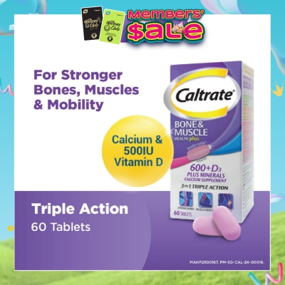 CALTRATE - Bone & Muscle Health Plus 600+D3 Plus Minerals Triple Action Supplement Tablets 60s