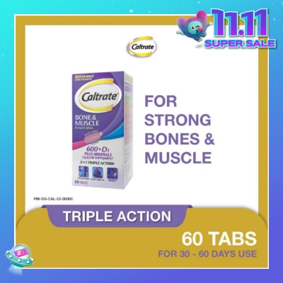 CALTRATE Bone & Muscle Health Plus 600+D3 Plus Minerals Triple Action Supplement Tablets 60s