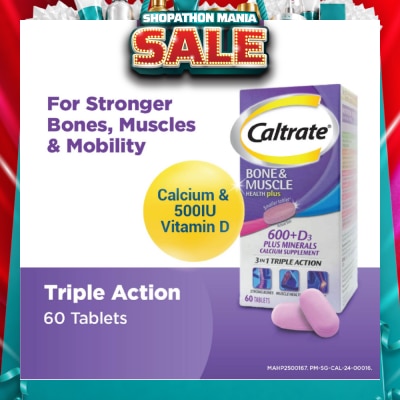 CALTRATE - Bone & Muscle Health Plus 600+D3 Plus Minerals Triple Action Supplement Tablets 60s