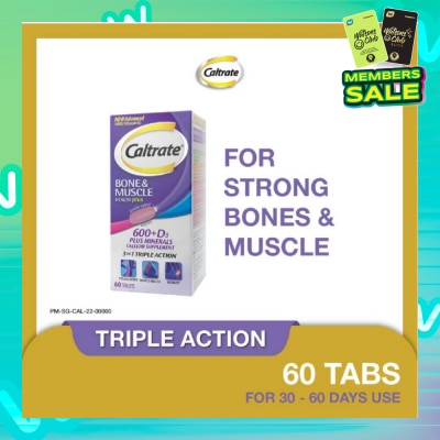 CALTRATE Bone & Muscle Health Plus 600+D3 Plus Minerals Triple Action Supplement Tablets 60s