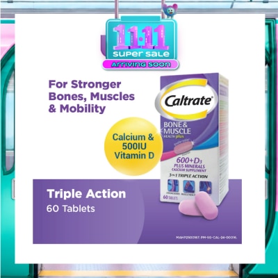 CALTRATE Bone & Muscle Health Plus 600+D3 Plus Minerals Triple Action Supplement Tablets 60s image
