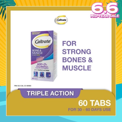 CALTRATE Caltrate Bone & Muscle Health Plus 600+D3 Plus Minerals Triple Action Supplement Tablets 60s