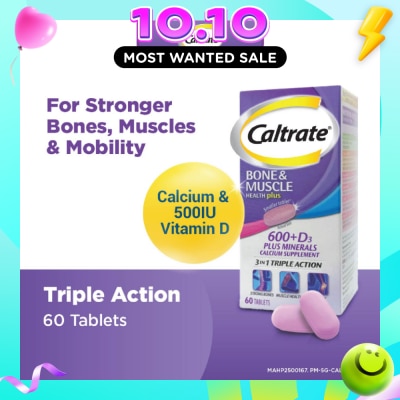 CALTRATE Bone & Muscle Health Plus 600+D3 Plus Minerals Triple Action Supplement Tablets 60s image