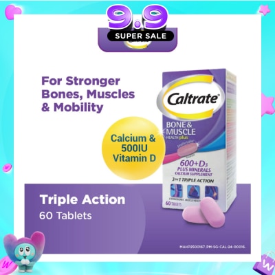CALTRATE - Bone & Muscle Health Plus 600+D3 Plus Minerals Triple Action Supplement Tablets 60s image