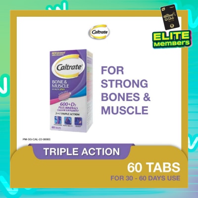 CALTRATE Bone & Muscle Health Plus 600+D3 Plus Minerals Triple Action Supplement Tablets 60s