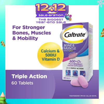 CALTRATE Bone & Muscle Health Plus 600+D3 Plus Minerals Triple Action Supplement Tablets 60s