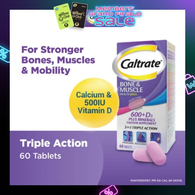 CALTRATE Bone & Muscle Health Plus 600+D3 Plus Minerals Triple Action Supplement Tablets 60s