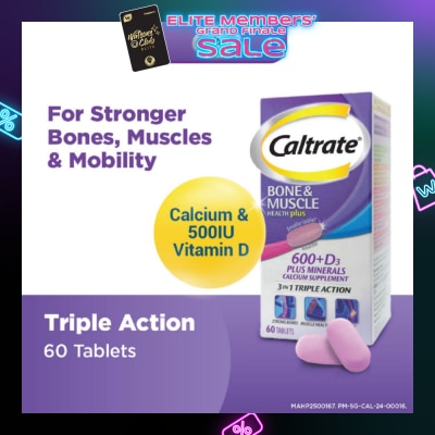 CALTRATE Bone & Muscle Health Plus 600+D3 Plus Minerals Triple Action Supplement Tablets 60s