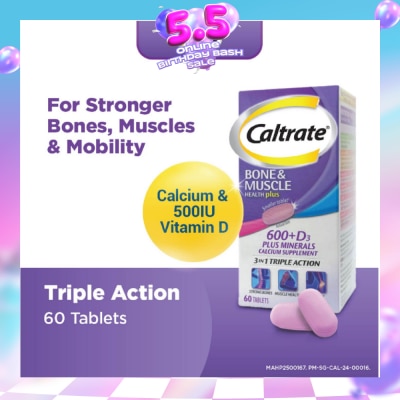 CALTRATE - Bone & Muscle Health Plus 600+D3 Plus Minerals Triple Action Supplement Tablets 60s