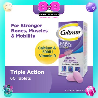 CALTRATE - Bone & Muscle Health Plus 600+D3 Plus Minerals Triple Action Supplement Tablets 60s