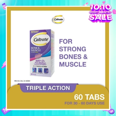 CALTRATE Bone & Muscle Health Plus 600+D3 Plus Minerals Triple Action Supplement Tablets 60s