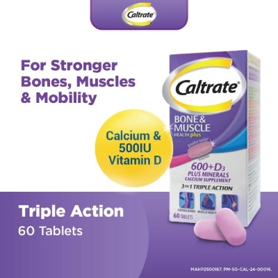 CALTRATE Bone & Muscle Health Plus 600+D3 Plus Minerals Triple Action Supplement Tablets 60s