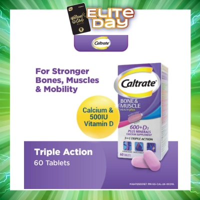 CALTRATE - Bone & Muscle Health Plus 600+D3 Plus Minerals Triple Action Supplement Tablets 60s