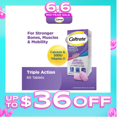 CALTRATE - Bone & Muscle Health Plus 600+D3 Plus Minerals Triple Action Supplement Tablets 60s