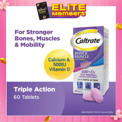 CALTRATE Bone & Muscle Health Plus 600+D3 Plus Minerals Triple Action Supplement Tablets 60s