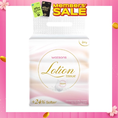 WATSONS 100% Bamboo Lotion Facial Travel Tissue 3 Ply x 100s x 4