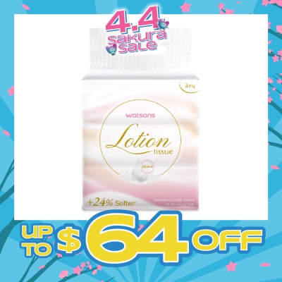 WATSONS - 100% Bamboo Lotion Facial Travel Tissue 3 Ply x 100s x 4
