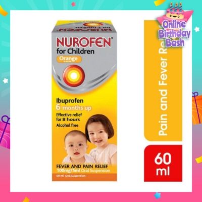 NUROFEN Liquid for Children Orange Flavour (Relief for Pain and Fever) 60ml