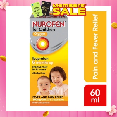 NUROFEN Liquid for Children Orange Flavour (Relief for Pain and Fever) 60ml