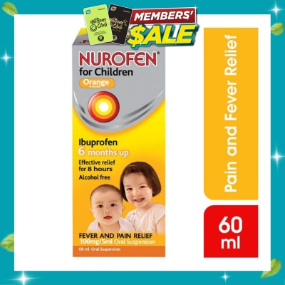 NUROFEN Liquid for Children Orange Flavour (Relief for Pain and Fever) 60ml image