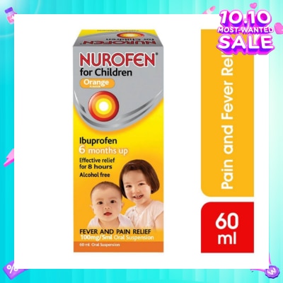 NUROFEN Liquid for Children Orange Flavour (Relief for Pain and Fever) 60ml