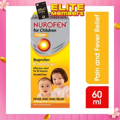 NUROFEN Liquid for Children Orange Flavour (Relief for Pain and Fever) 60ml