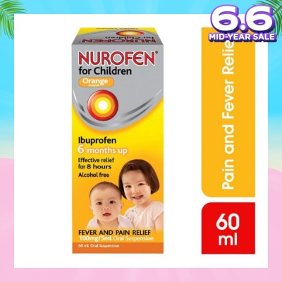 NUROFEN Liquid for Children Orange Flavour (Relief for Pain and Fever) 60ml