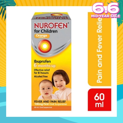 NUROFEN Liquid for Children Orange Flavour (Relief for Pain and Fever) 60ml