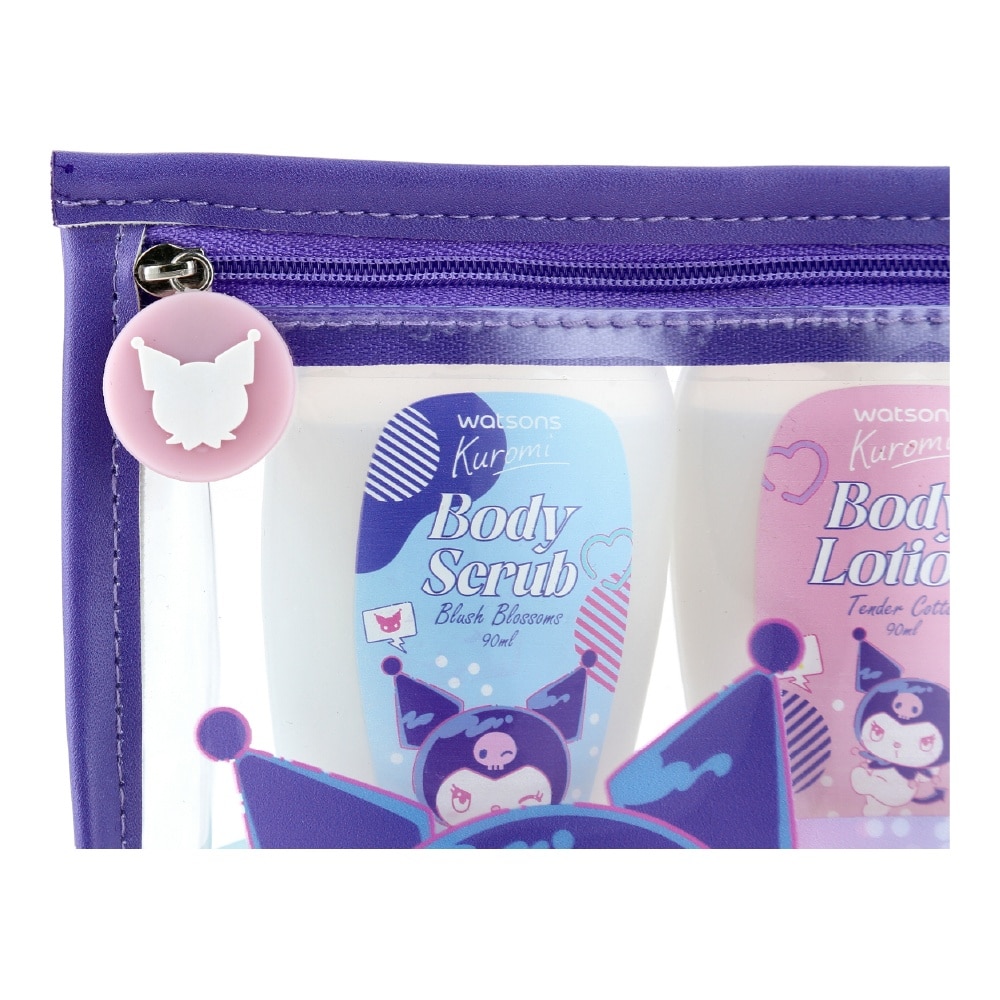 Sanrio Kuromi Bath Travel Set With Reusable Silicone Bottles 100ml x 3s