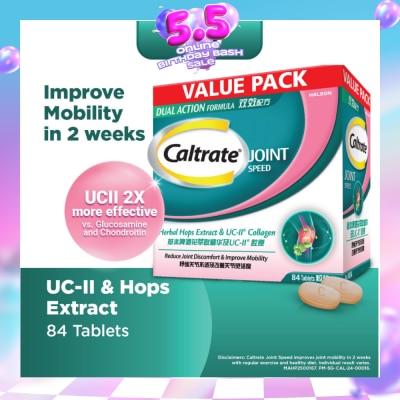 CALTRATE - Joint Speed UC-II Collagen & Herbal Hops Extract 84s
