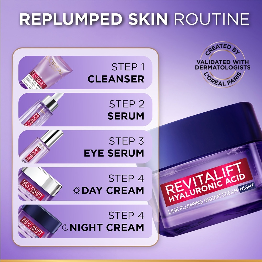 Revitalift Hyaluronic Acid Line Plumping Dream Night Cream 50ml