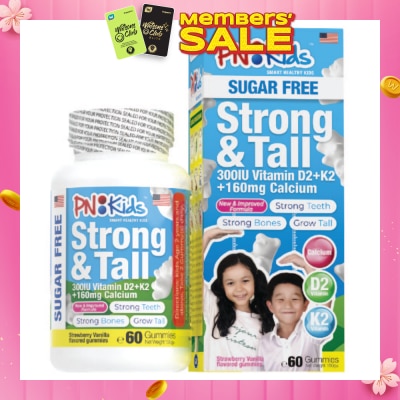 PNKids Strong & Tall Calcium + Vitamin Gummies For Kids (For Strong Bones & Teeth) 60s