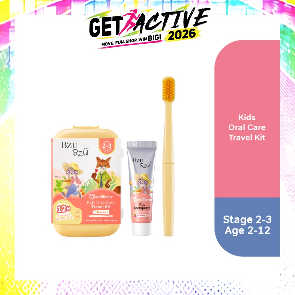 DentiBiome Zootopia Kids Oral Care Travel Kit consist Toothbrush 1s + Strawberry Toothpaste 1s image