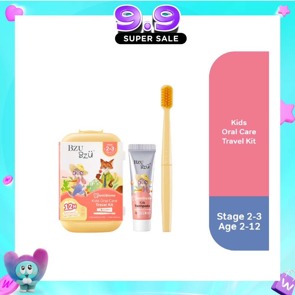 DentiBiome Zootopia Kids Oral Care Travel Kit consist Toothbrush 1s + Strawberry Toothpaste 1s image