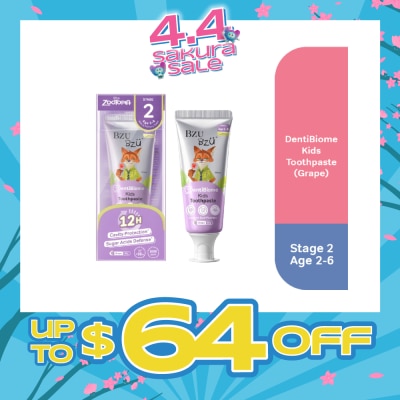 BZU BZU - DentiBiome Zootopia Grape Kids Toothpaste (Stage 2, for Age 2-6) 50g