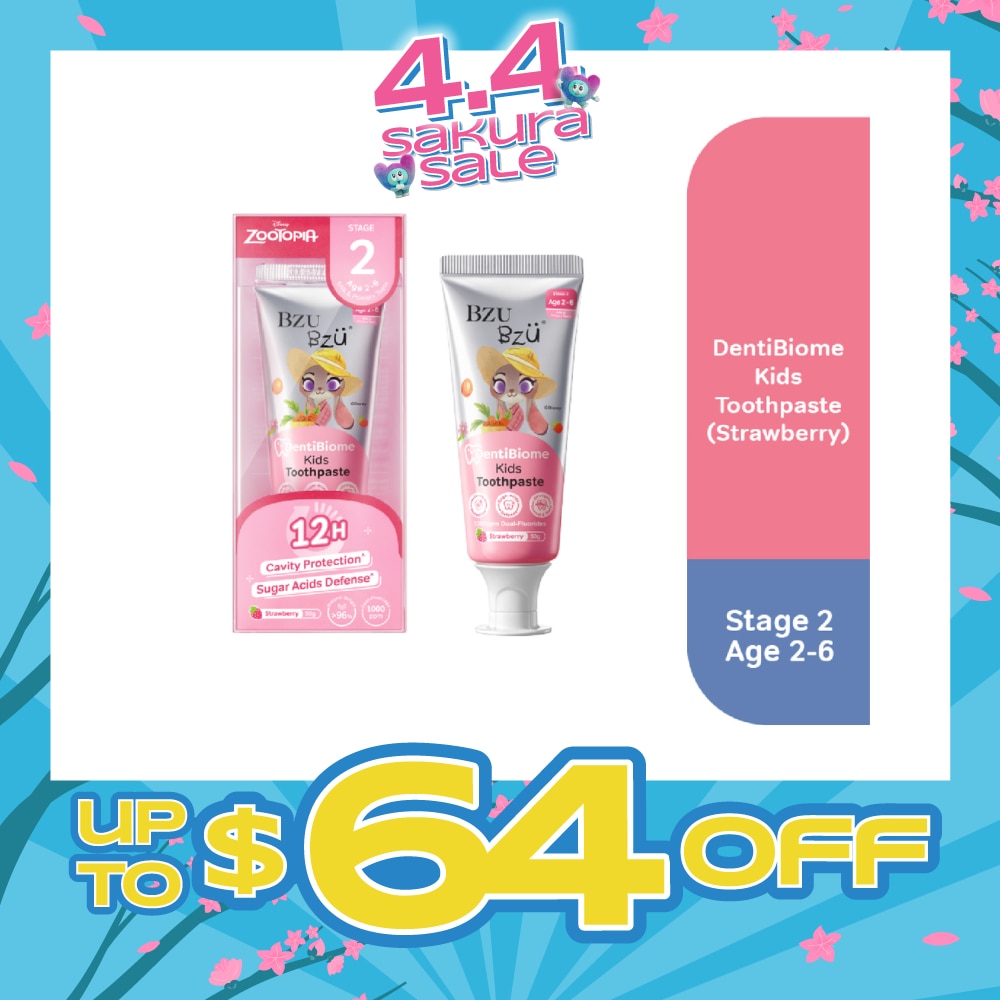 DentiBiome Zootopia Strawberry Kids Toothpaste (Stage 2, for Age 2-6) 50g