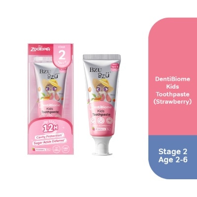 BZU BZU - DentiBiome Zootopia Strawberry Kids Toothpaste (Stage 2, for Age 2-6) 50g