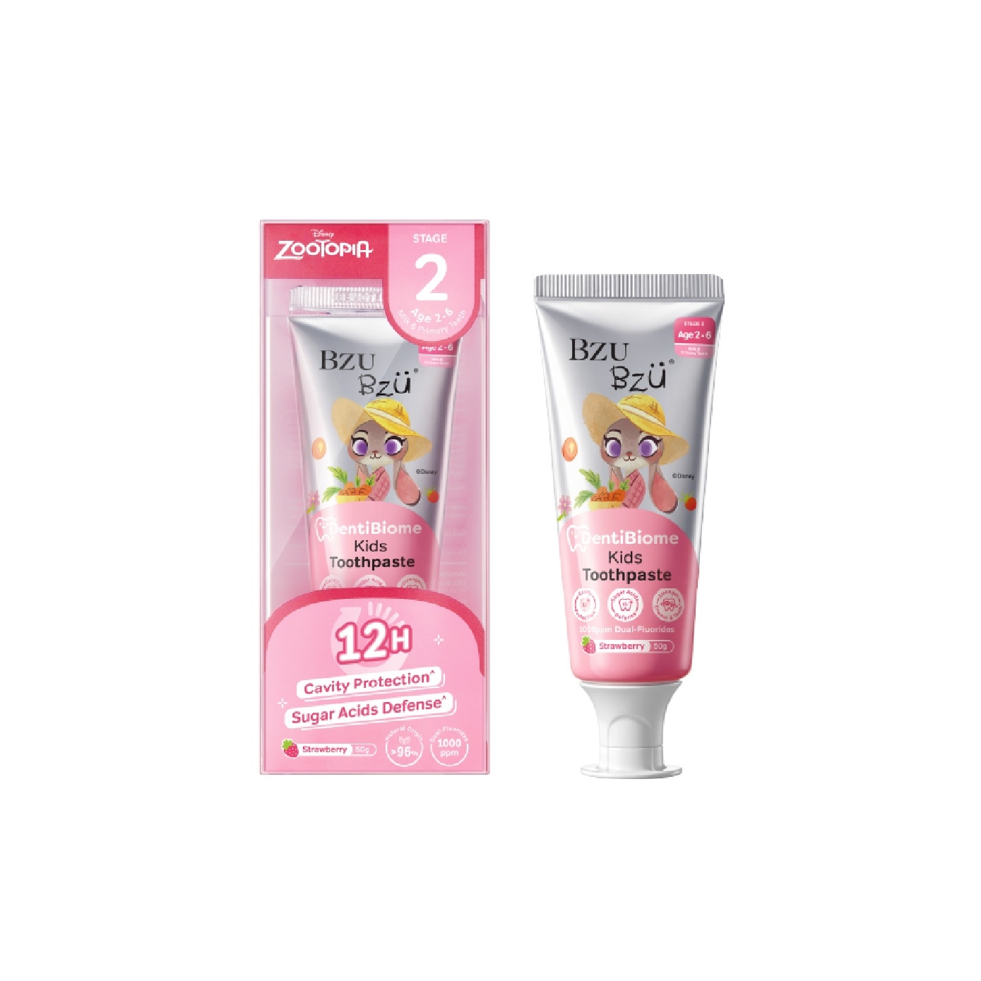 DentiBiome Zootopia Strawberry Kids Toothpaste (Stage 2, for Age 2-6) 50g