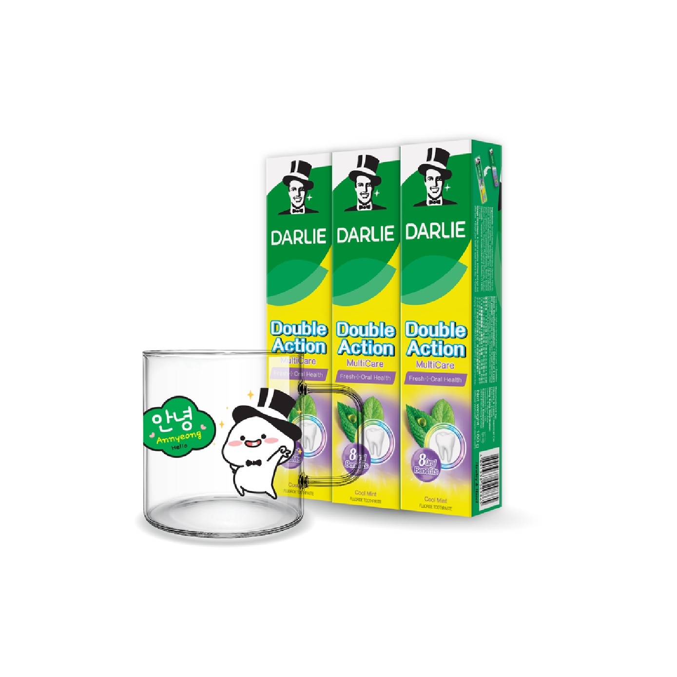 Double Action MultiCare Toothpaste 180g x 3s + Quby Cup Blind Box (Design Packed Random) 1s