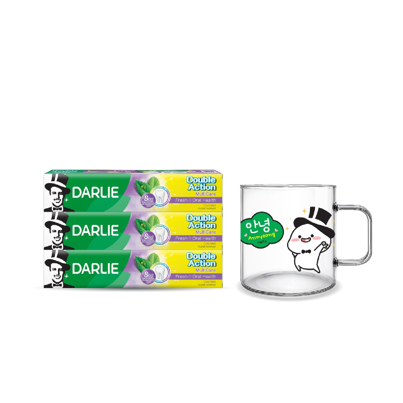 Double Action MultiCare Toothpaste 180g x 3s + Quby Cup Blind Box (Design Packed Random) 1s