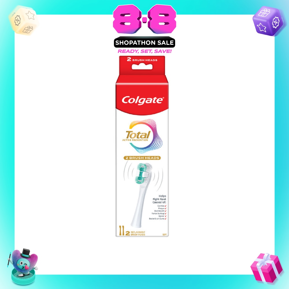 Total Powered Toothbrush Replacement Brush Head 2s