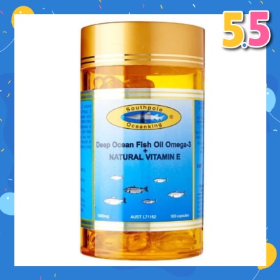 SOUTHPOLE OCEAN KING Southpole Ocean King Deep Ocean Fish Oil Omega-3 + Natural Vitamin E 100s