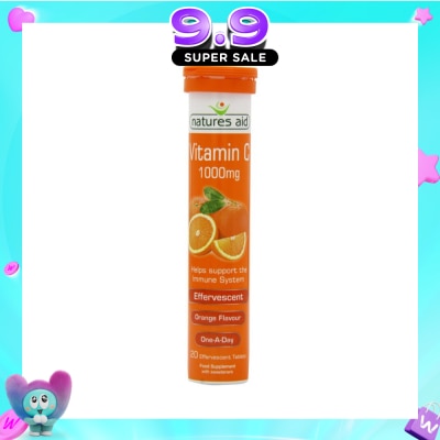NATURES AID - Vitamin C 1000mg Effervescent (Orange Flavour) 20s image