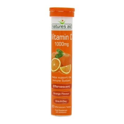 NATURES AID Vitamin C 1000mg Effervescent (Orange Flavour) 20s