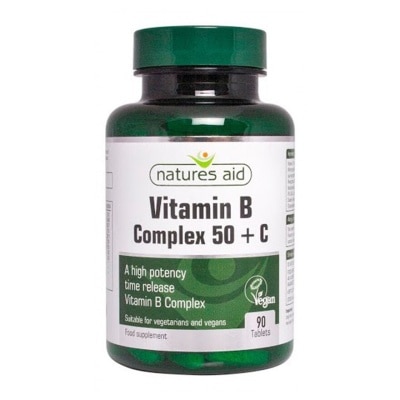 NATURES AID Vitamin B Complex + Vitamin C (High Potency) 90s