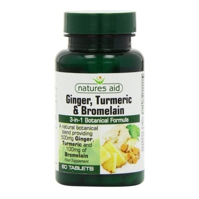 NATURES AID Ginger Turmeric Bromelain 60s