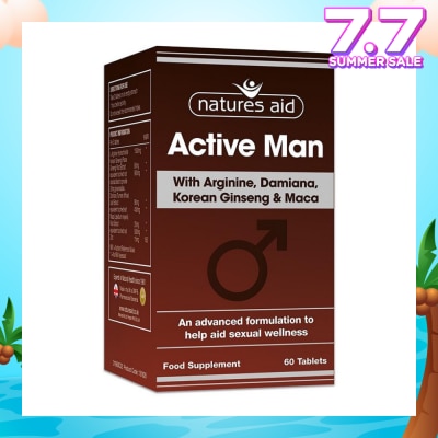 NATURES AID Active Man with Arginine Korean Ginseng and Maca 60s