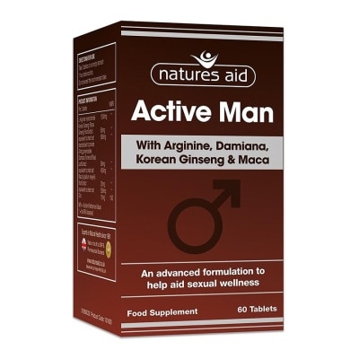 NATURES AID Active Man with Arginine Korean Ginseng and Maca 60s